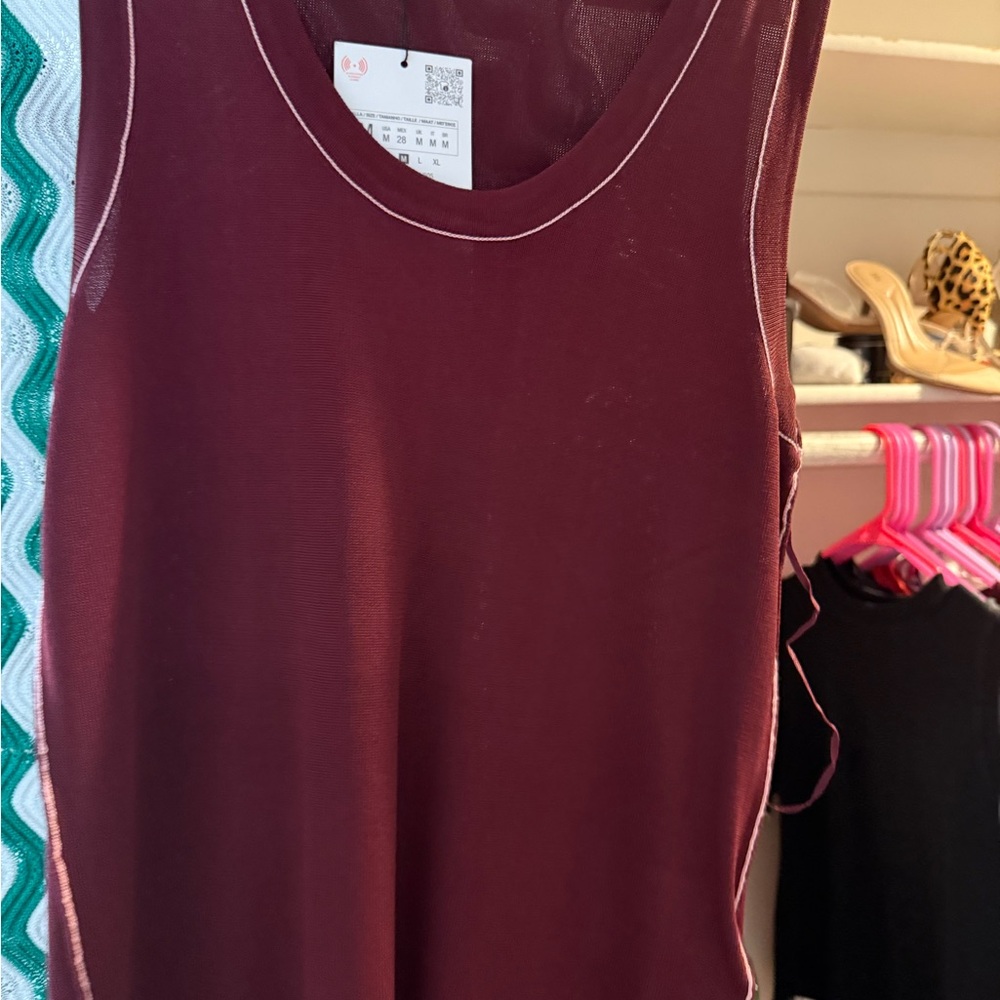 NWT Zara Women's Burgundy Sleeveless Top